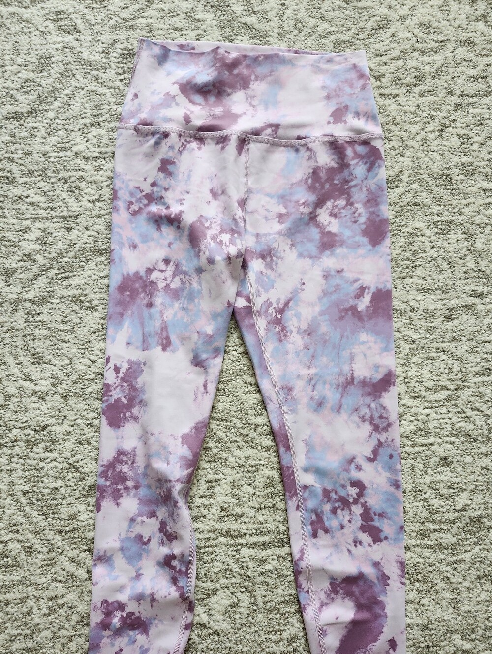 Beyond Yoga Womens Purple & Light Blue Tie-Dye Leggings